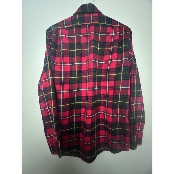 Polo Ralph Lauren Flannel Button Down Shirt Size Large Long Sleeve Red Blue - Picture 4 of 10